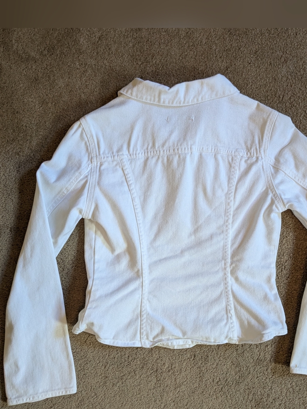 Vintage 80-90s White Jean Denim Jacket Cropped Fitted For Joseph S Classic - Picture 7 of 9
